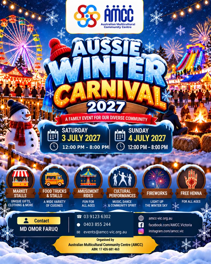 Aussie Winter Carnival 2027 official flyer